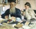 Ilja Jefimowitsch Repin, Der Schriftsteller Leo Tolstoi mit seiner Frau in Jasnaja Poljana