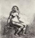 Rembrandt van Rhijn, Sitzender Frauenakt