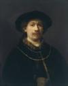 Rembrandt van Rhijn, Selbstporträt mit Barett und zwei Goldketten