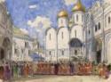 Alexander Nikolajewitsch Benois, Die Krönung. Bühnenbildentwurf zur Oper Boris Godunow von M. Mussorgski
