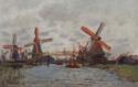 Claude Monet, Windmühlen in Westzijderveld in der Nähe von Zaandam