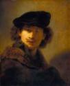 Rembrandt van Rhijn, Selbstbildnis mit Samtbarett