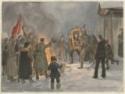 Wladimirow, Iwan Alexejewitsch, Soldaten verbrennen Gemälde (Aus der Aquarellserie Russische Revolution)