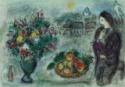Marc Chagall, Fleurs et corbeille de fruits