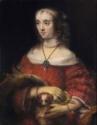 Rembrandt van Rhijn, Bildnis einer jungen Frau mit Schoßhund