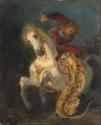 Eugène Delacroix, Reiter, von einem Jaguar angegriffen