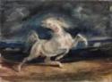 Eugène Delacroix, Pferd vom Blitz erschreckt