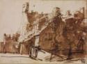 Rembrandt van Rhijn, Bauernhaus im Sonnenlicht
