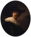 Rembrandt van Rhijn, Porträt eines Mannes in einem breitkrempigen Hut