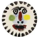 Pablo Picasso, Gesicht Nr. 202 (A.R. 495) in schwarz, blau, gelb, grün und rot