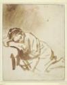 Rembrandt van Rhijn, Schlafende junge Frau (Hendrickje Stoffels)