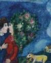 Marc Chagall, Blumenstrauß mit Liebespaar, Sommer