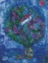 Marc Chagall, Blumenstrauß mit Liebespaar