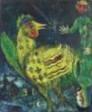 Marc Chagall, Der Hahn vor schwarzem Hintergrund