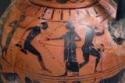 Der Weitsprung bei den Olympischen Spielen der Antike. Attische Vasenmalerei