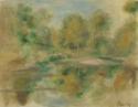 Pierre Auguste Renoir, Teich und Bäume