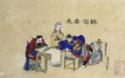 Der betrunkene Dichter Li Bai schreibt eine Nachricht an Barbaren
