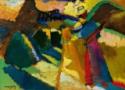Wassily Wassiljewitsch  Kandinsky, Kandinsky, Wassily Wassiljewitsch (1866-1944), Gabriele Münter im Freien vor der Staffelei, Öl auf Karton, Abstrakter Expressionismus, 1910, Russland, Privatsammlung.