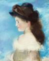 Édouard Manet, Portrait de Mademoiselle Hecht, de profil en chapeau