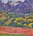 Giovanni Giacometti, Giacometti, Giovanni (1868-1933), Frühling im Bergell, Öl auf Leinwand, Postimpressionismus, 1912, Schweiz, Privatsammlung, .