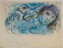 Marc Chagall, Chagall, Marc (1887-1985), Der Flötenspieler, Farblithographie, Moderne, 1957, Russland, © International Maya Plisetskaya and Rodion Shchedrin Foundation,  VG-Bild-Kunst Bonn.