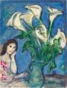 Marc Chagall, Chagall, Marc (1887-1985), Vava aux arums, Öl auf Papier, Moderne, um 1957, Russland, Privatsammlung,  VG-Bild-Kunst Bonn.