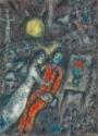 Marc Chagall, Chagall, Marc (1887-1985), Couple au clair de lune, Tempera und Öl auf Leinwand, Moderne, 1980-1981, Russland, Privatsammlung,  VG-Bild-Kunst Bonn.