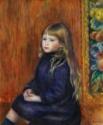 Pierre Auguste Renoir, Renoir, Pierre Auguste (1841-1919), Enfant assis en robe bleue (Portrait d'Edmond Renoir fils), Öl auf Leinwand, Impressionismus, 1889, Frankreich, Collection Nahmad, Monaco, .