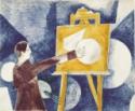 Marc Chagall, Selbstbildnis an der Staffelei