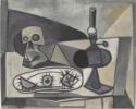 Pablo Picasso, Schädel, Seeigel und Lampe auf einem Tisch