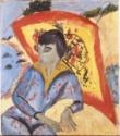 Ernst Ludwig Kirchner, Erna mit Japanschirm (Japanerin)
