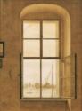 Caspar David Friedrich, Blick aus dem Fenster des Künstlers, rechtes Fenster