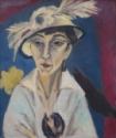 Ernst Ludwig Kirchner, Porträt von Erna Schilling (Dame mit Hut)